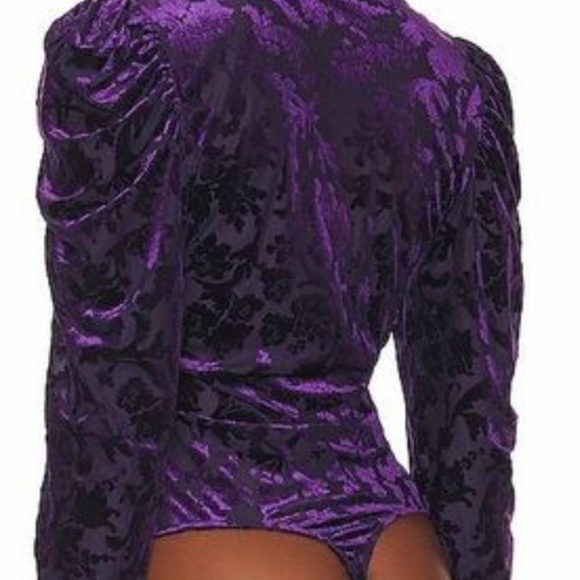 Free People NWT magic hour bodysuit in deep sea combo/ purple in medium. - Picture 2 of 8